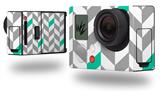 Chevrons Gray And Turquoise - Decal Style Skin fits GoPro Hero 3+ Camera (GOPRO NOT INCLUDED)
