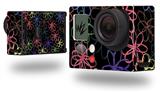 Kearas Flowers on Black - Decal Style Skin fits GoPro Hero 3+ Camera (GOPRO NOT INCLUDED)