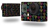 Kearas Hearts Black - Decal Style Skin fits GoPro Hero 3+ Camera (GOPRO NOT INCLUDED)