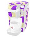 Decal Style Vinyl Skin compatible with Keurig K10 / K15 Mini Plus Coffee Makers Kearas Polka Dots Purple On Cream (KEURIG NOT INCLUDED)