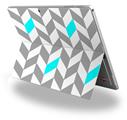 Chevrons Gray And Aqua - Decal Style Vinyl Skin (fits Microsoft Surface Pro 4)