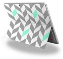 Chevrons Gray And Seafoam - Decal Style Vinyl Skin (fits Microsoft Surface Pro 4)