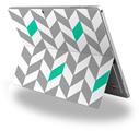 Chevrons Gray And Turquoise - Decal Style Vinyl Skin (fits Microsoft Surface Pro 4)