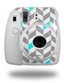 WraptorSkinz Skin Decal Wrap compatible with Fujifilm Mini 8 Camera Chevrons Gray And Aqua (CAMERA NOT INCLUDED)