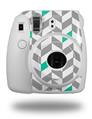 WraptorSkinz Skin Decal Wrap compatible with Fujifilm Mini 8 Camera Chevrons Gray And Turquoise (CAMERA NOT INCLUDED)