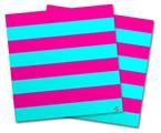 WraptorSkinz Vinyl Craft Cutter Designer 12x12 Sheets Psycho Stripes Neon Teal and Hot Pink - 2 Pack