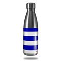 Skin Decal Wrap for RTIC Water Bottle 17oz Psycho Stripes Blue and White (BOTTLE NOT INCLUDED)