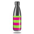 Skin Decal Wrap for RTIC Water Bottle 17oz Psycho Stripes Neon Green and Hot Pink (BOTTLE NOT INCLUDED)