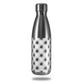 Skin Decal Wrap for RTIC Water Bottle 17oz Kearas Daisies Black on White (BOTTLE NOT INCLUDED)