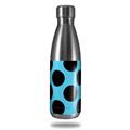 Skin Decal Wrap for RTIC Water Bottle 17oz Kearas Polka Dots Black And Blue (BOTTLE NOT INCLUDED)