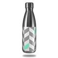Skin Decal Wrap for RTIC Water Bottle 17oz Chevrons Gray And Seafoam (BOTTLE NOT INCLUDED)