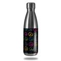 Skin Decal Wrap for RTIC Water Bottle 17oz Kearas Peace Signs Black (BOTTLE NOT INCLUDED)