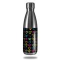 Skin Decal Wrap for RTIC Water Bottle 17oz Kearas Hearts Black (BOTTLE NOT INCLUDED)