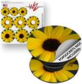 Decal Style Vinyl Skin Wrap 3 Pack for PopSockets Yellow Daisy (POPSOCKET NOT INCLUDED)