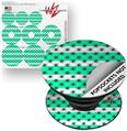 Decal Style Vinyl Skin Wrap 3 Pack for PopSockets Kearas Daisies Stripe Sea Foam (POPSOCKET NOT INCLUDED)