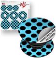 Decal Style Vinyl Skin Wrap 3 Pack for PopSockets Kearas Polka Dots Black And Blue (POPSOCKET NOT INCLUDED)