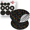 Decal Style Vinyl Skin Wrap 3 Pack for PopSockets Kearas Hearts Black (POPSOCKET NOT INCLUDED)