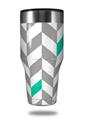 Skin Decal Wrap for Walmart Ozark Trail Tumblers 40oz Chevrons Gray And Turquoise (TUMBLER NOT INCLUDED) by WraptorSkinz