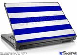 Laptop Skin (Large) - Psycho Stripes Blue and White