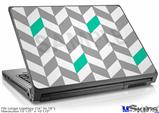 Laptop Skin (Large) - Chevrons Gray And Turquoise