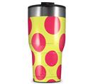 WraptorSkinz Skin Wrap compatible with 2017 and newer RTIC Tumblers 30oz Kearas Polka Dots Pink And Yellow (TUMBLER NOT INCLUDED)