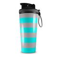 Skin Wrap Decal for IceShaker 2nd Gen 26oz Psycho Stripes Neon Teal and Gray (SHAKER NOT INCLUDED)
