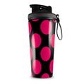 Skin Wrap Decal for IceShaker 2nd Gen 26oz Kearas Polka Dots Pink On Black (SHAKER NOT INCLUDED)