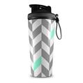 Skin Wrap Decal for IceShaker 2nd Gen 26oz Chevrons Gray And Seafoam (SHAKER NOT INCLUDED)