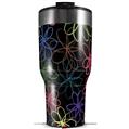 Skin Wrap Decal for 2017 RTIC Tumblers 40oz Kearas Flowers on Black (TUMBLER NOT INCLUDED)