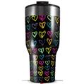 Skin Wrap Decal for 2017 RTIC Tumblers 40oz Kearas Hearts Black (TUMBLER NOT INCLUDED)