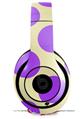 WraptorSkinz Skin Decal Wrap compatible with Beats Studio 2 and 3 Wired and Wireless Headphones Kearas Polka Dots Purple On Cream Skin Only (HEADPHONES NOT INCLUDED)