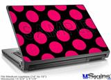 Laptop Skin (Medium) - Kearas Polka Dots Pink On Black