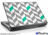 Laptop Skin (Medium) - Chevrons Gray And Turquoise