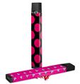 Skin Decal Wrap 2 Pack for Juul Vapes Kearas Polka Dots Pink On Black JUUL NOT INCLUDED