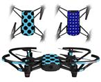 Skin Decal Wrap 2 Pack for DJI Ryze Tello Drone Kearas Polka Dots Black And Blue DRONE NOT INCLUDED
