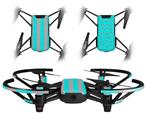 Skin Decal Wrap 2 Pack for DJI Ryze Tello Drone Psycho Stripes Neon Teal and Gray DRONE NOT INCLUDED