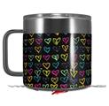 Skin Decal Wrap for Yeti Coffee Mug 14oz Kearas Hearts Black - 14 oz CUP NOT INCLUDED by WraptorSkinz