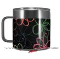 Skin Decal Wrap for Yeti Coffee Mug 14oz Kearas Flowers on Black - 14 oz CUP NOT INCLUDED by WraptorSkinz