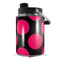 Skin Decal Wrap for Yeti Half Gallon Jug Kearas Polka Dots Pink On Black - JUG NOT INCLUDED by WraptorSkinz