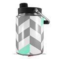 Skin Decal Wrap for Yeti Half Gallon Jug Chevrons Gray And Seafoam - JUG NOT INCLUDED by WraptorSkinz