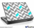 Laptop Skin (Small) - Chevrons Gray And Aqua