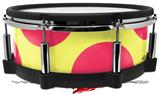 Skin Wrap works with Roland vDrum Shell PD-140DS Drum Kearas Polka Dots Pink And Yellow (DRUM NOT INCLUDED)