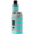 Skin Decal Wrap for Smok AL85 Alien Baby Psycho Stripes Neon Teal and Gray VAPE NOT INCLUDED