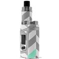 Skin Decal Wrap for Smok AL85 Alien Baby Chevrons Gray And Seafoam VAPE NOT INCLUDED