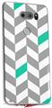 Skin Decal Wrap for LG V30 Chevrons Gray And Turquoise
