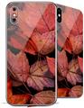 2 Decal style Skin Wraps set for Apple iPhone X and XS Fall Tapestry