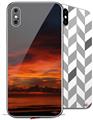 2 Decal style Skin Wraps set for Apple iPhone X and XS Maderia Sunset
