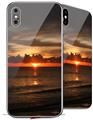 2 Decal style Skin Wraps set for Apple iPhone X and XS Set Fire To The Sky