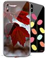 2 Decal style Skin Wraps set for Apple iPhone X and XS Wet Leaves