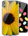 2 Decal style Skin Wraps set for Apple iPhone X and XS Yellow Daisy